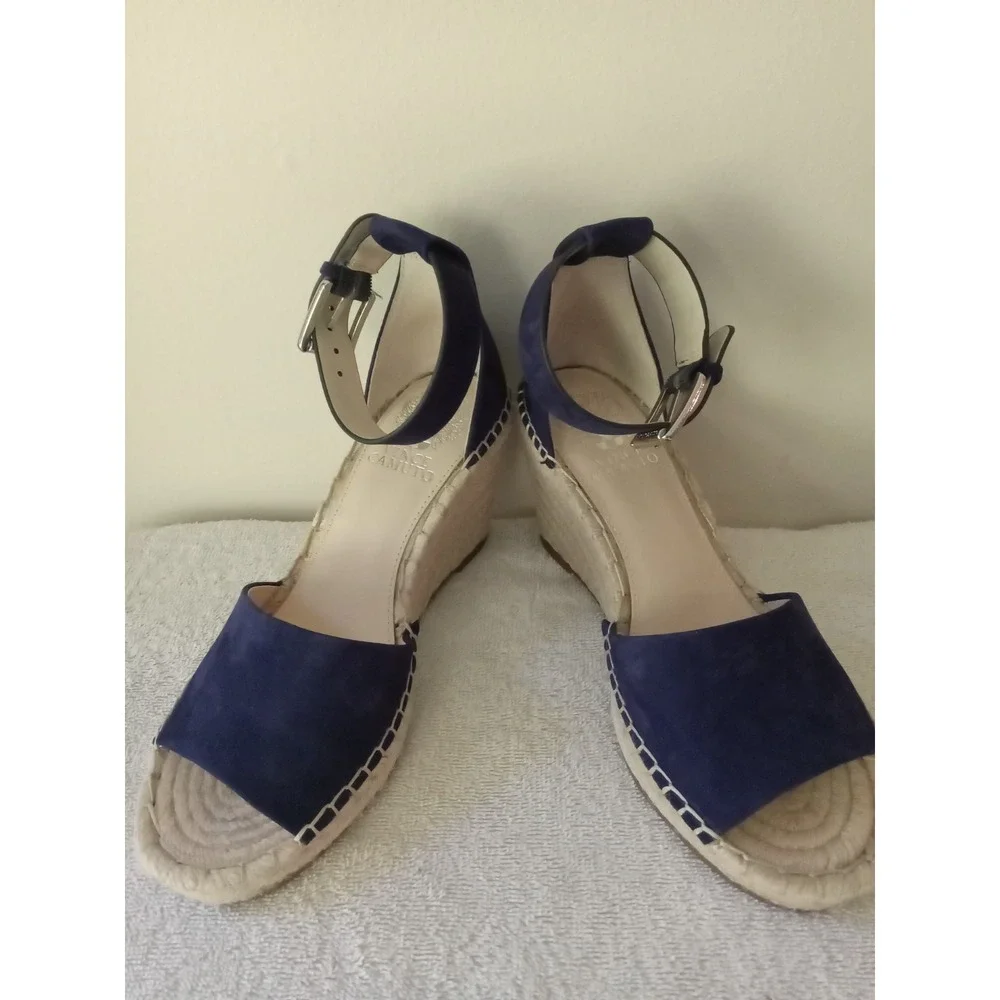 Vince Camuto Blue Suede Wedge Espadrille 